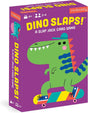 Dino Slaps! box featuring a colorful cartoon dinosaur on a skateboard, a family slap jack card game.