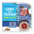Richard Scarry's Cars and Trucks 1-10 board book cover with colorful truck and playful characters for ages 0-3.