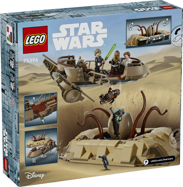 LEGO Star Wars Desert Skiff & Sarlacc Pit set with minifigures and play features from Return of the Jedi.
