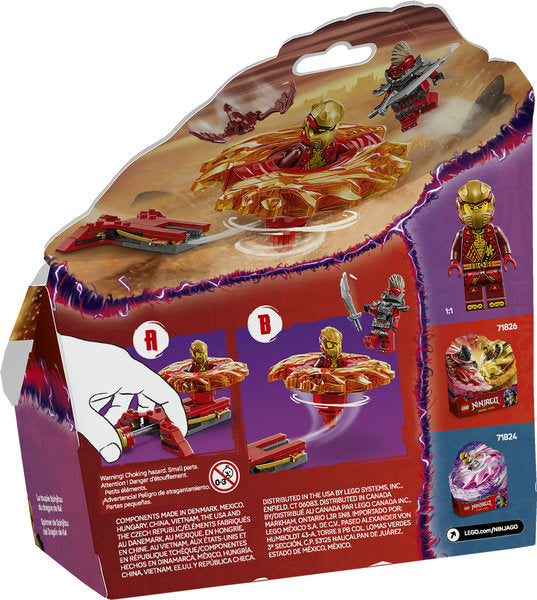 Ninjago Kai's Dragon Spinjitzu Spinner playset with Kai, Dragonian Scout, sword, axe, and dragon critter for ages 6+