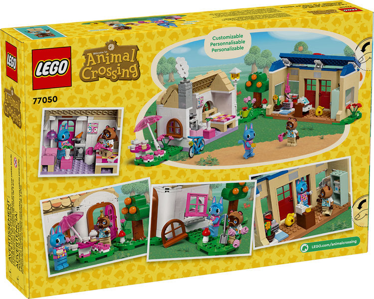 Animal Crossing Nook's Cranny & Rosie's House buildable toy set with minifigures, accessories, and customizable buildings.