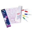 Mini Play Mat Mermaid reversible silicone drawing mat with markers, perfect for travel and creative play on the go.