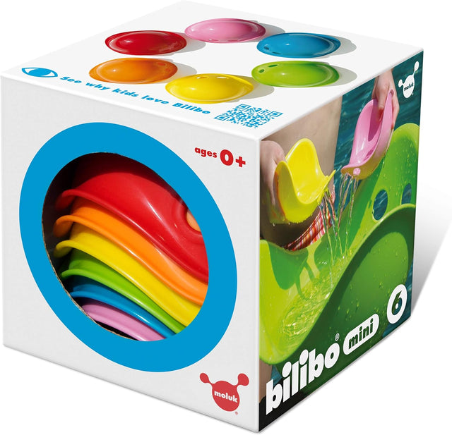 Bilibo Mini colorful stacking toys in a box for creative, open-ended play and motor skill development.