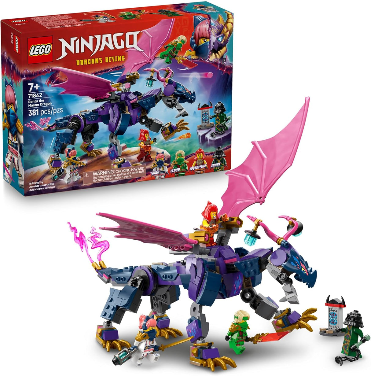 LEGO Ninjago Rontu the Master Dragon set with posable dragon and ninja minifigures for imaginative play