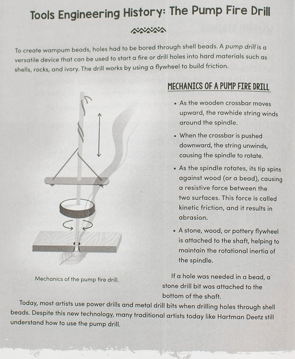 Indigenous Ingenuity: A Celebration showcasing the pump fire drill mechanics and traditional Indigenous engineering tools.