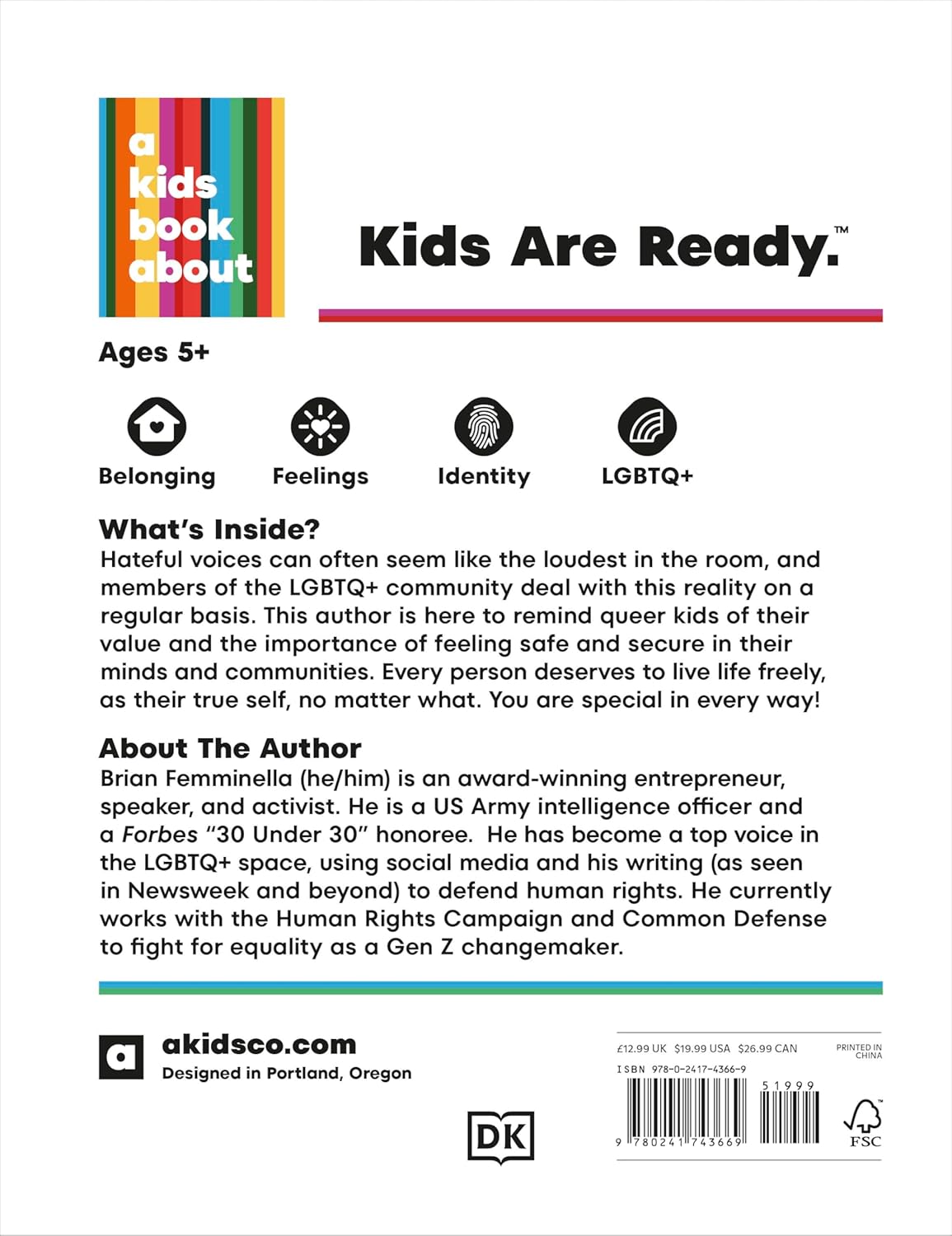 A Kids Book About Queer Mental Health cover with bold colors and symbols for belonging, feelings, identity, and LGBTQ+ ages 5+