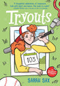Tryouts book cover featuring a girl baseball player with a bat, from the Brinkley Yearbook series by Sarah Sax.