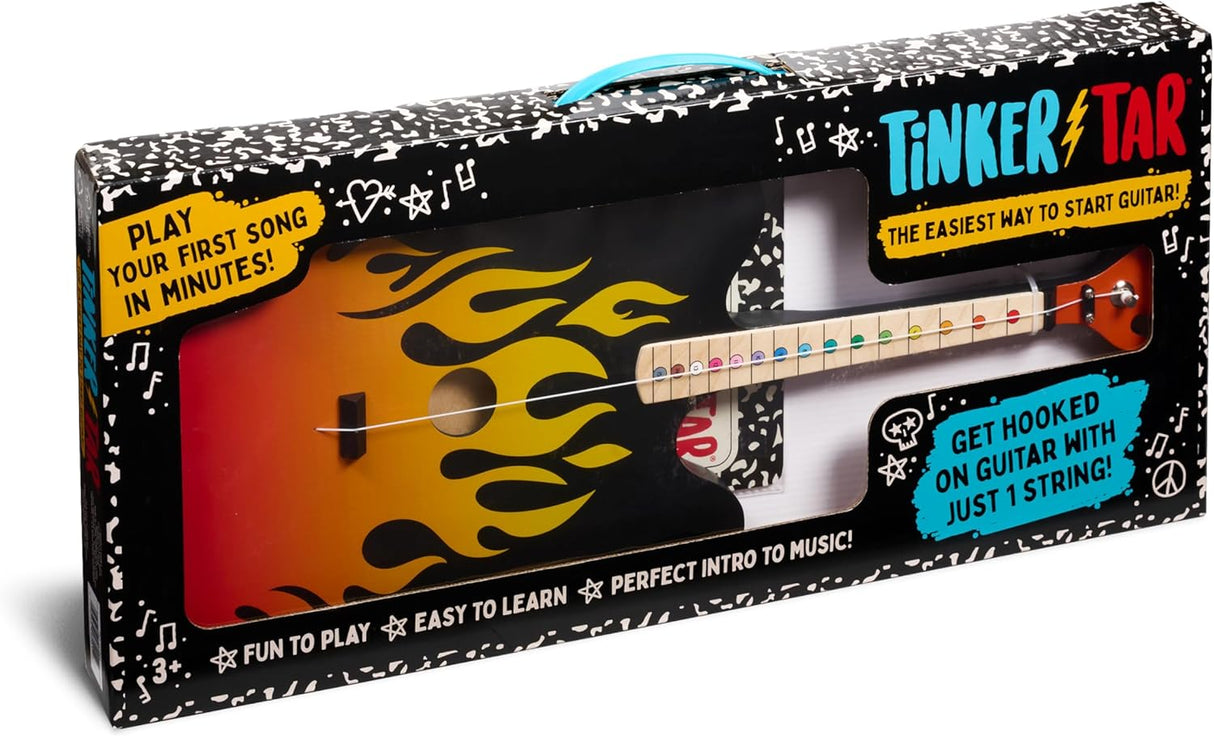 TinkerTar | Flames Electric 1-string toddler guitar with flame design, easy to learn and perfect for beginner musicians.