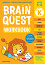 Brain Quest Workbook Kindergarten cover with lion illustration and curriculum topics for ages 5-6.
