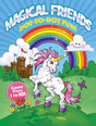 Magical Friends Dot to Dot cover showing a unicorn connect-the-dots puzzle with rainbow and castle background.