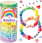 Bead Jewelry Jar | Rainbow with colorful beads and alphabet charms for creative kids' jewelry making and crafting fun.