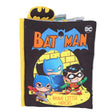 DC My First Comic Soft Book featuring Batman, Robin, and Batgirl with plush toys and interactive flaps for babies.