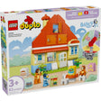 LEGO DUPLO Bluey's Family House building set with memory game featuring Heeler family and interactive play elements.