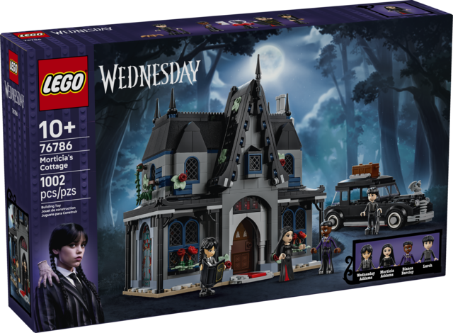 Building kit featuring a gothic six-room cottage with characters and a vintage car for imaginative play ages 10 and up