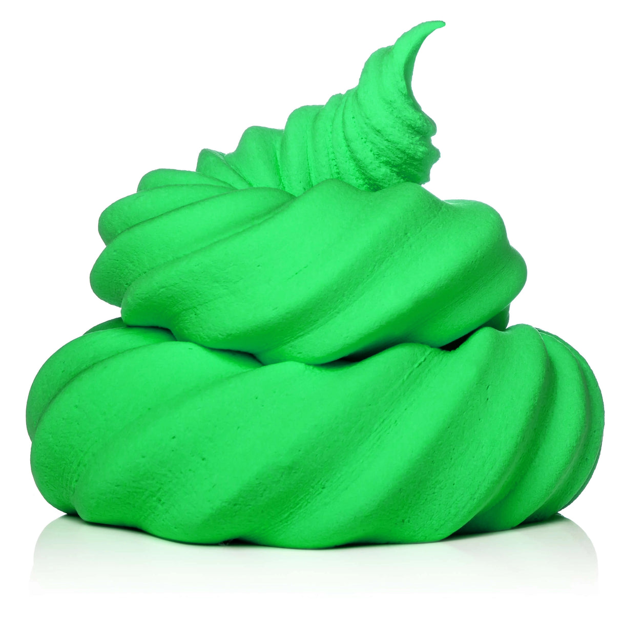 Bright green swirl shape made with Air Dry Clay, showcasing smooth texture and creative crafting possibilities.