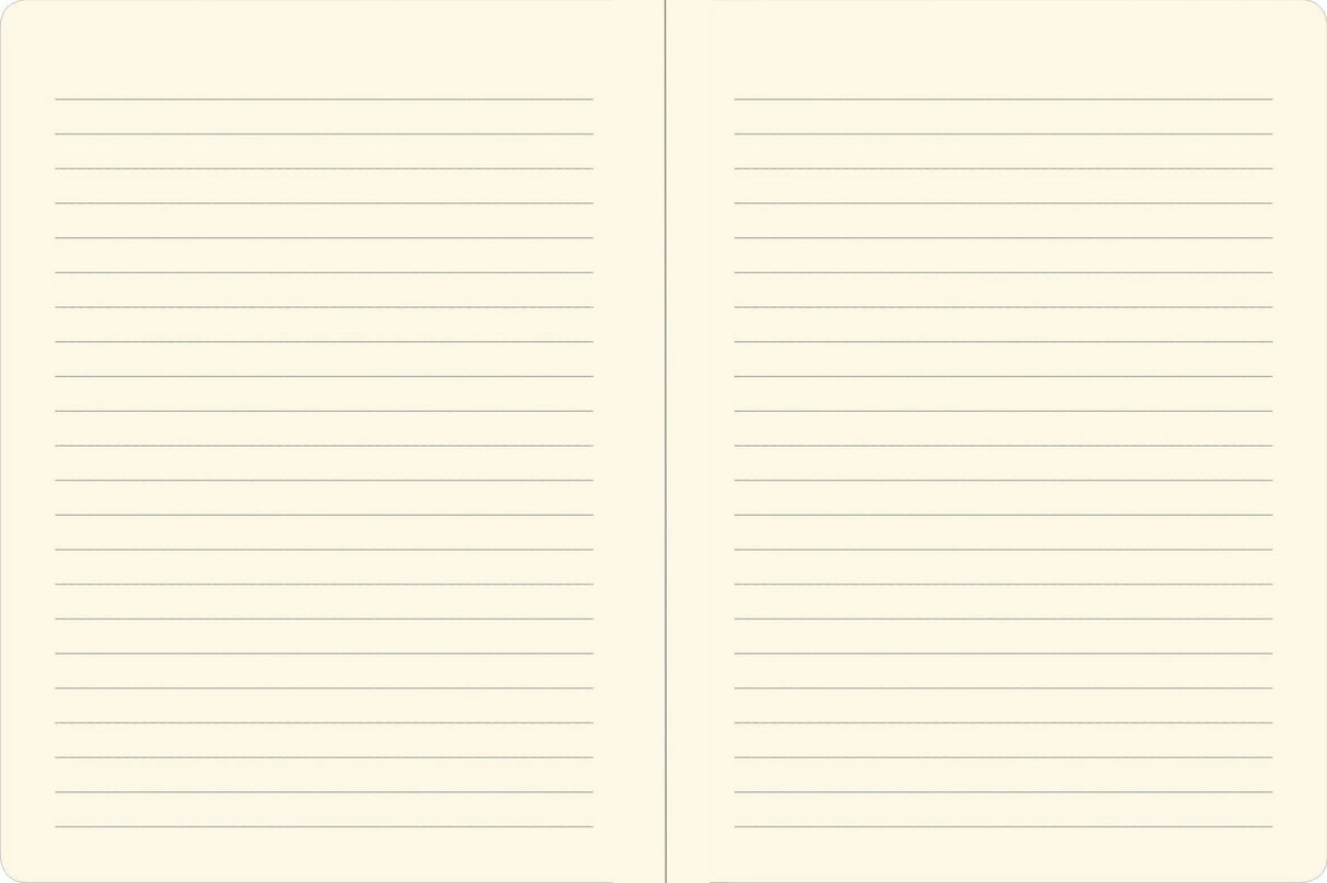 Open Axolotls Journal showing smooth, lined, cream-colored acid-free pages for writing or sketching