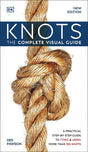 Knots book cover showing a detailed rope knot on the complete visual guide to knot tying and usage.