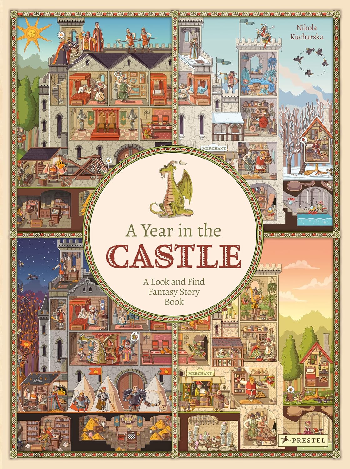 A Year in the Castle cover showing detailed medieval castle scenes with characters and fantasy adventures.