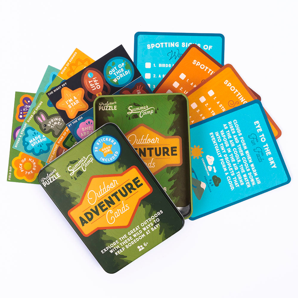 Outdoor Adventure Cards showing colorful activity and sightseeing cards for kids' outdoor exploration and learning.