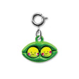 Peapod Charm featuring two smiling peas with pink cheeks in a green pod, perfect for best friends gift.