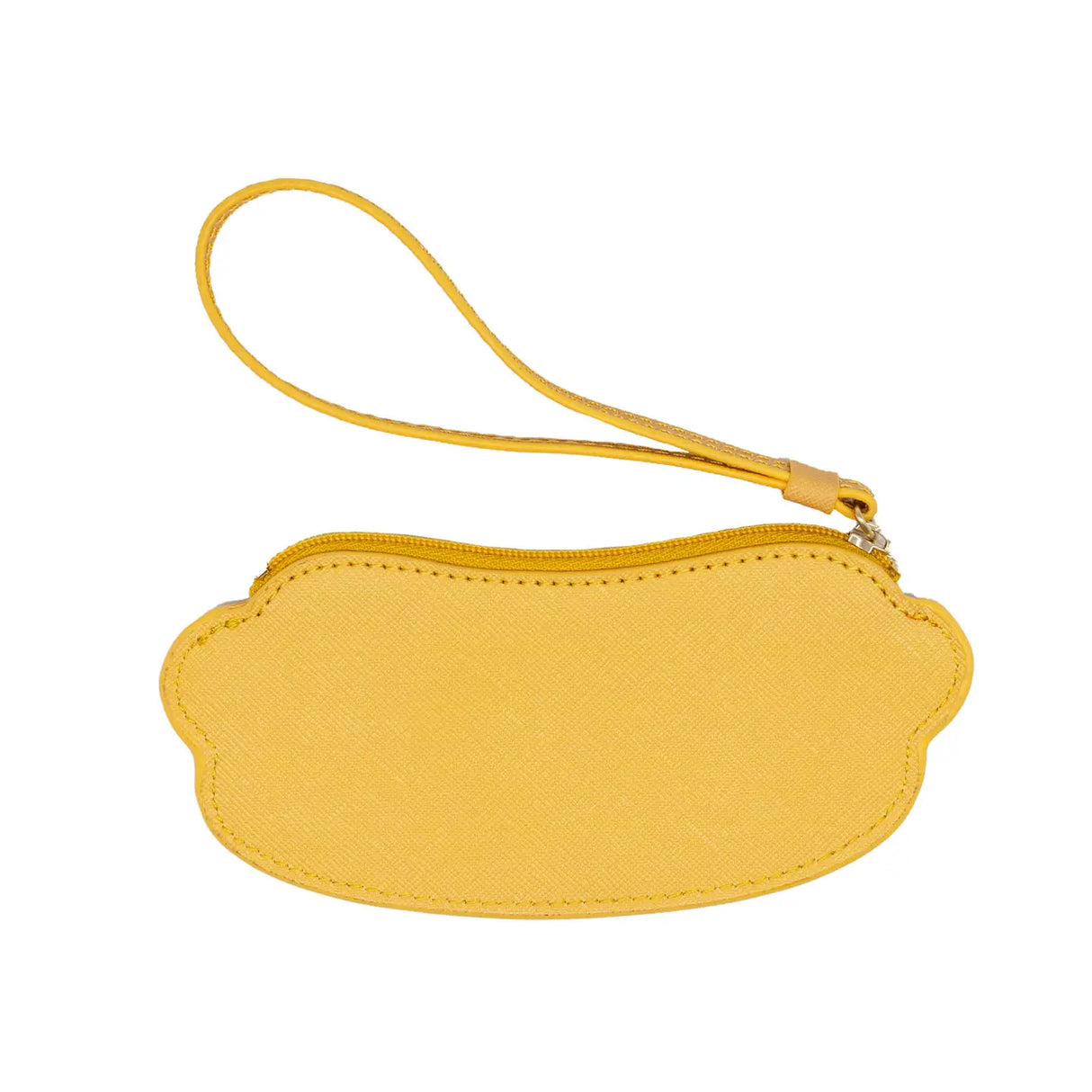 Wristlet | Hot Dog in yellow with wrist strap, designed as a compact grab-n-go wallet for cards.