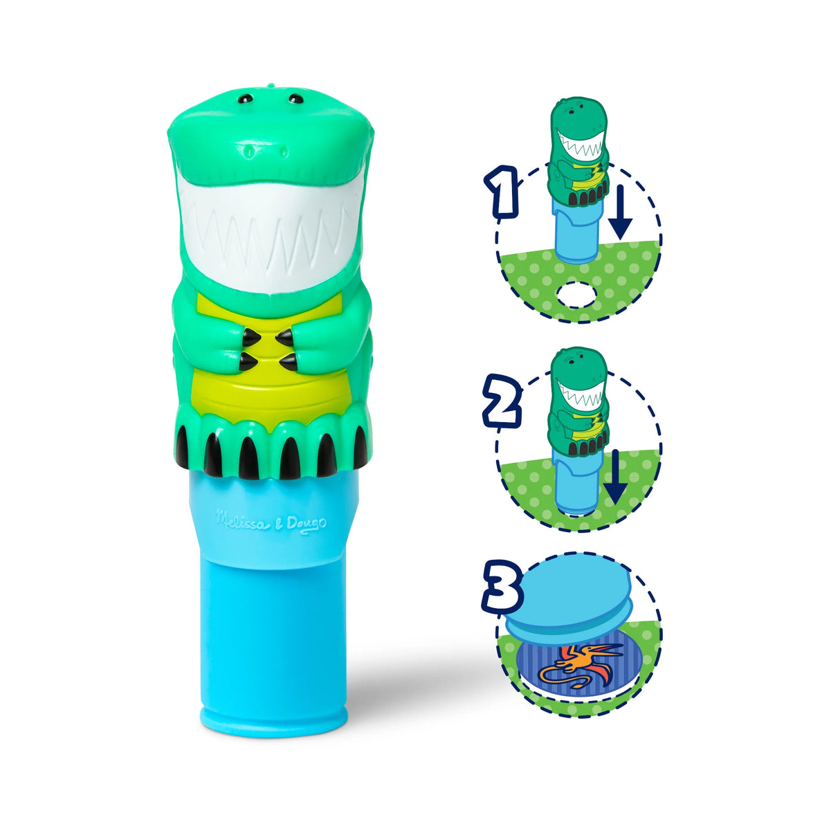 Sticker WOW! Dino pre-loaded dinosaur-shaped sticker stamper with 300 fun, removable prehistoric-themed stickers.