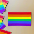 Rainbow Pride Sticker displaying the classic six-color pride flag, perfect for laptops, water bottles, or cars.