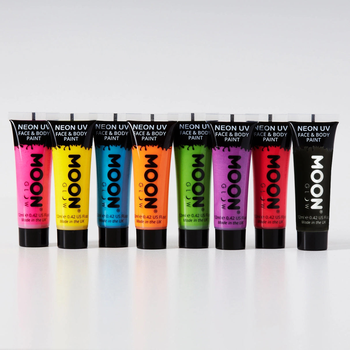 Face & Body Paints| Neon UV Glow tubes in vibrant colors designed for bright neon effects and UV glowing makeup.