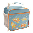 Super Zippee Lunch Tote | Zoom! with zoo animals flying spaceships, insulated and kid-friendly for snacks and lunch.