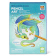 Pencil Art set with metallic blend and shade pencils featuring a colorful dragon illustration on the cover.