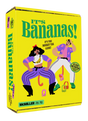Bright yellow box of It's Bananas! party game showing two players with monkey tails and colorful outfits.