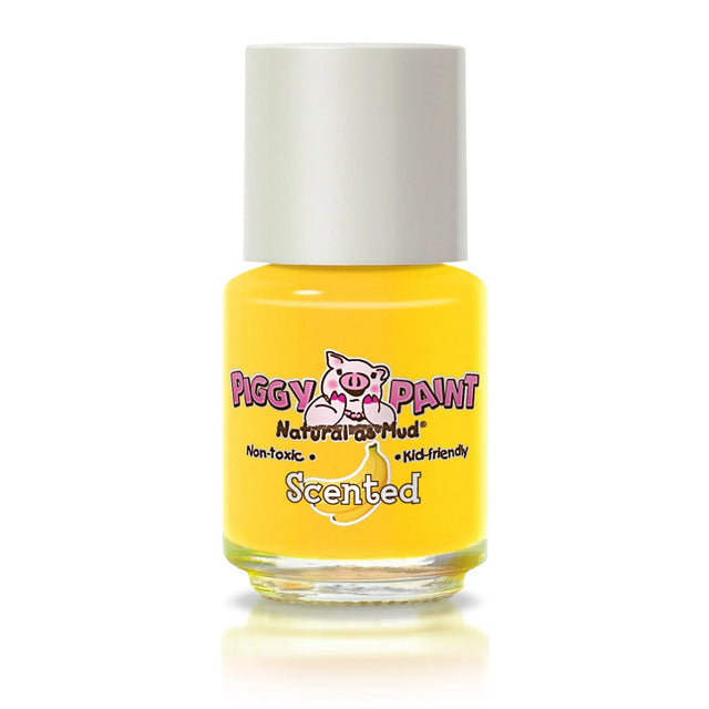 Nail Polish Scented Banana Besties in sunshine yellow with a non-toxic, water-based, fruity banana scent and durable finish.