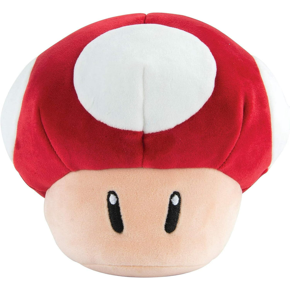 Super Mario Junior Character plush featuring a soft red and white mushroom design for kids ages 3 and up.