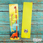 Dinosaur Clouds Bookmark showing colorful dinosaurs with heads in clouds on high gloss coated paper.