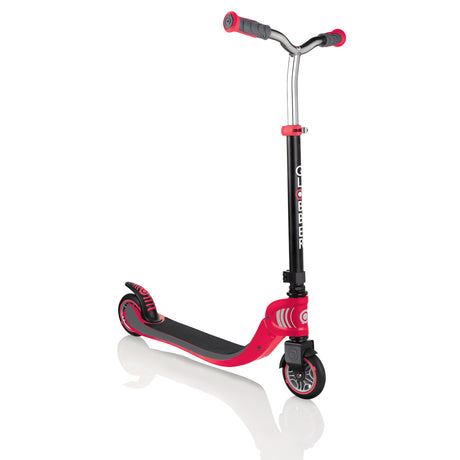 Scooter Flow Fold | Red foldable scooter with adjustable handlebars and cushy grip tape for kids 6+.