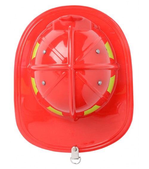 FireFighter Helmet Red showing a bright red adjustable youth fire helmet for kids aged 3 and up.