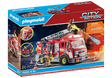 City Action | Fire Truck with Flashing Lights toy set featuring firemen, ladder, water cannon, and rescue accessories.