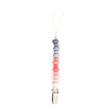 Pacifier Clip | Bright Multi with colorful silicone beads and stainless steel clip for secure, easy-to-clean pacifier attachment.
