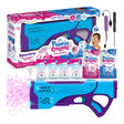 PoppinColorz Spectra Bubble Blaster with double barrels, color bubble refill packets, and rechargeable battery kit.
