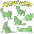 Glow Cat glow in the dark soft vinyl cat figurines in assorted styles, perfect for fun nighttime decor.