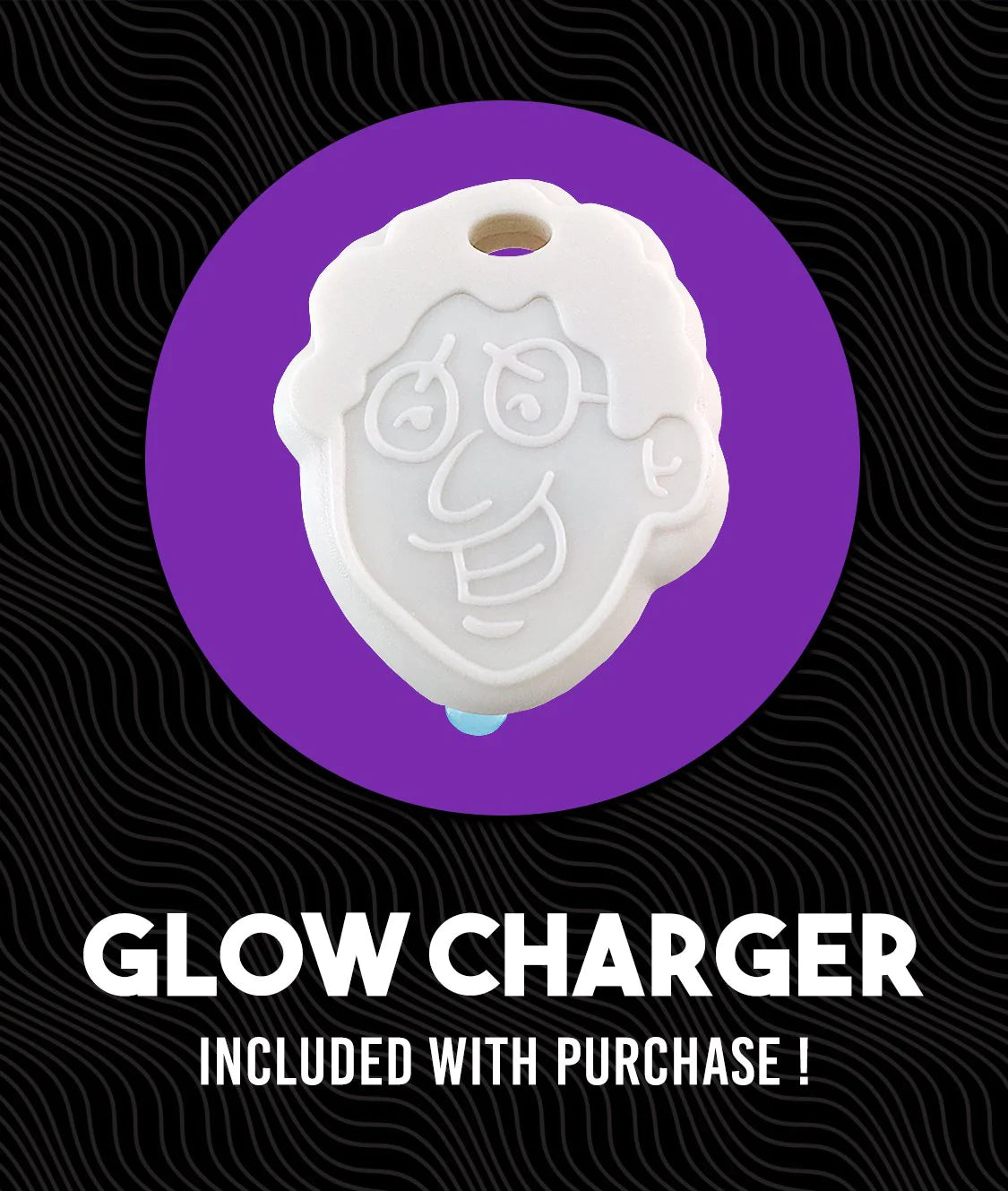 Glow charger for Cosmic Glows Star Dust Thinking Putty included with purchase, designed for easy and fun glowing play.