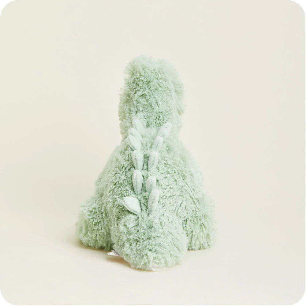 Warmies | Green Dinosaur plush microwaveable weighted toy scented with dried French lavender for soothing warmth and comfort.