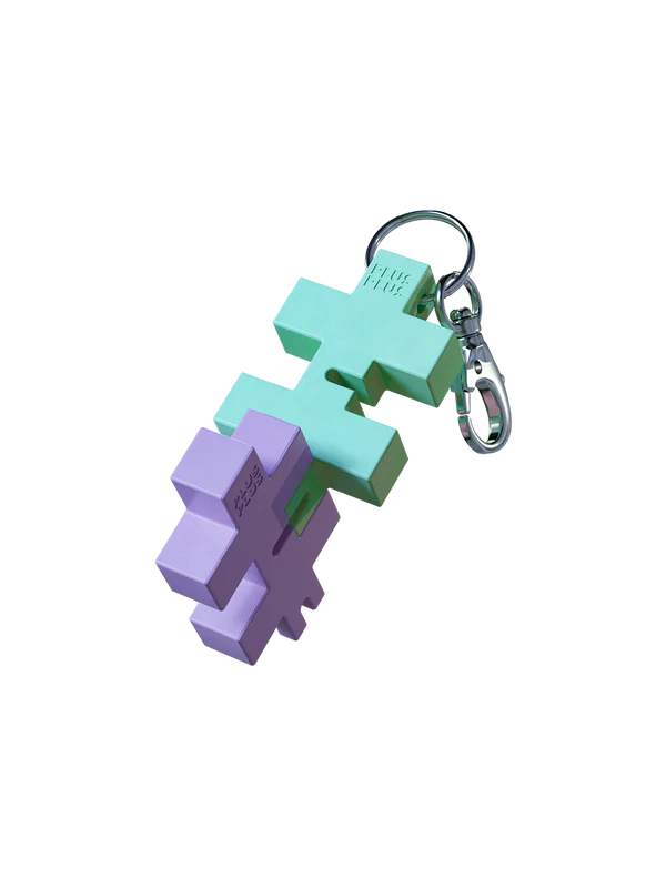 HEXEL Duo Keychain in mint and lilac, a versatile fidget toy keychain designed for stress relief and focus.