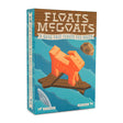 Floats McGoats game box featuring a stylized orange goat on a wooden raft floating in blue waves.