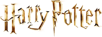 Harry Potter logo with golden shimmer effect on a transparent background for unused file product
