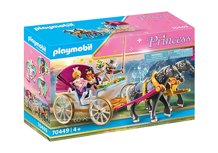 Princess | Horse-Drawn Carriage with prince, princess, coachman, two horses, and detailed accessories for imaginative play.