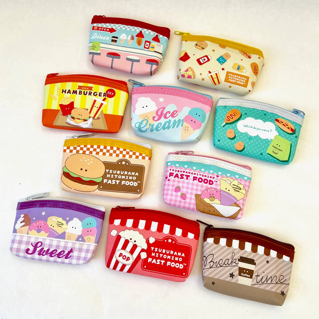 Fast Food Coin Pouch in assorted fast food designs, small zippered pouch perfect for coins and small treasures.