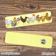 Chickens Bookmark with colorful chicken illustrations on high gloss coated paper, perfect for durable and cheerful reading.