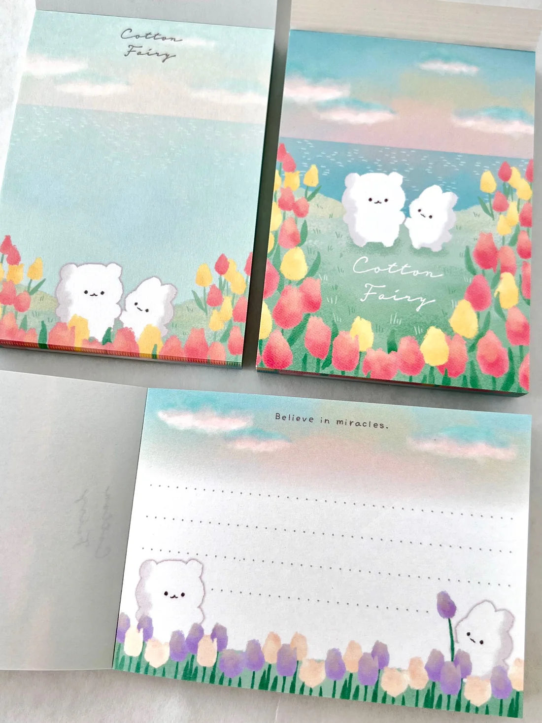 Mini Notepad | Cotton Fairy with colorful floral and cute character illustrations, 3¼”x 2½”, made in Japan by CRUX.