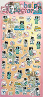 Badger Doctor Stickers featuring cute doctor-themed animal characters for planners, notes, and creative storytelling.